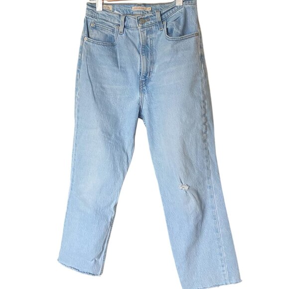 LEVI'S 70's High Rise Light Wash Straight Jeans Size 27 - Picture 1 of 8
